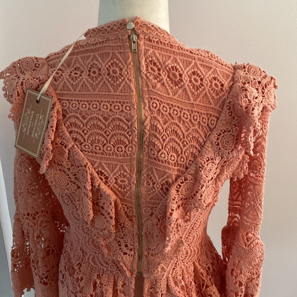Champagne and strawberry lace top size small - Picture 9 of 14